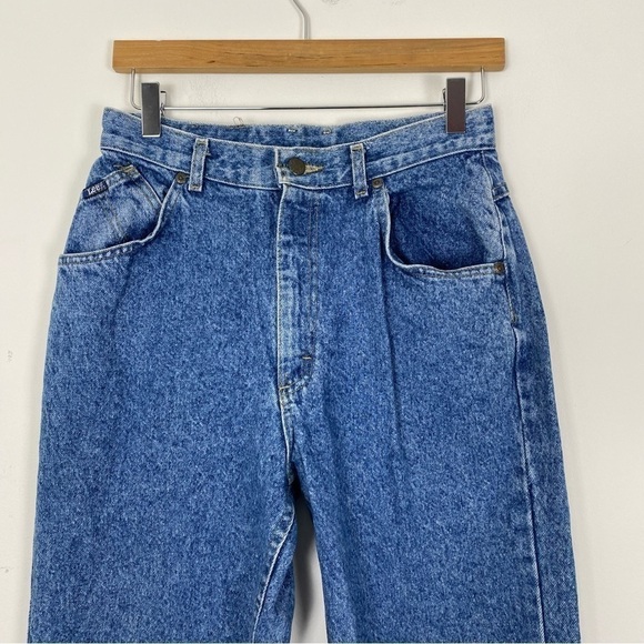 VINTAGE 80s LEE Acid Wash High Waisted Straight Tapered Mom Jeans Size 11 Retro - Picture 3 of 10